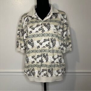 Classic Beige Floral Polo Shirt